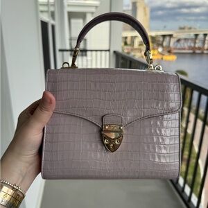 Limited Edition: Aspinal Of London - Midi Mayfair Lilac Croc Kate Middleton Bag